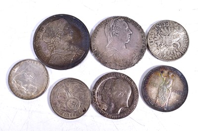 Lot 231 - A group of silver coins to include Maria...