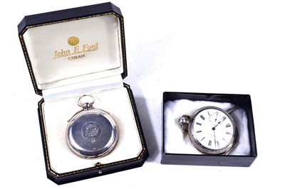 Lot 492 - Two antique silver cased pocket watches...