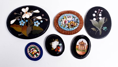 Lot 33 - Three 19th century micromosaic unset oval...