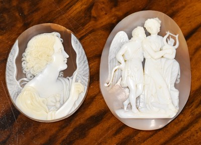 Lot 16 - Two fine 19th century carved cameo ovals,...