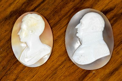 Lot 31 - Two Neri Brothers 19th century shell cameo's,...