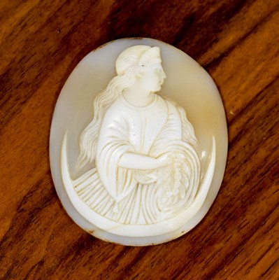 Lot 15 - A rare19th century shell cameo carved to...