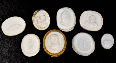 Lot 9 - A selection of 19th century glass intaglios,...