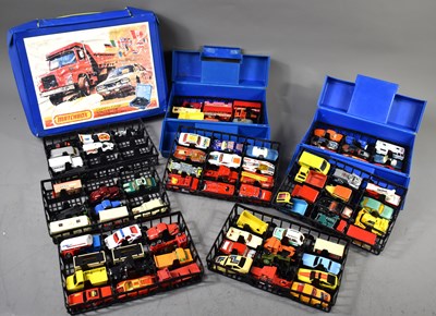 Lot 409 - Three vintage Matchbox Carry Cases containing...