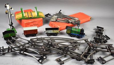 Lot 413 - A Hornby 0 gauge locomotive with carriages and...