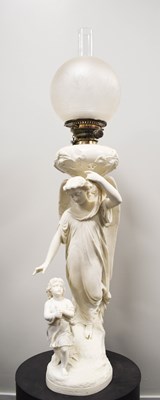 Lot 14 - An early 20th century Copeland Parianware oil...