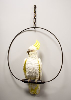 Lot 3 - A rare late 19th century ceramic cockatoo,...