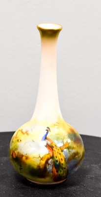 Lot 61 - A Royal Worcester bud vase decorated with a...