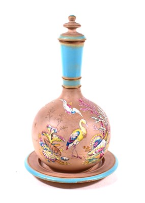 Lot 66 - A Watcombe terracotta pottery bottle vase, lid...