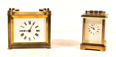 Lot 190 - Two French brass carriage clocks, the smallest...