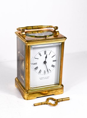 Lot 193 - A 19th century brass carriage clock by R....