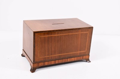 Lot 172 - An Edwardian mahogany and inlaid money box,...