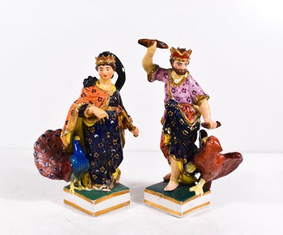 Lot 45 - A pair of Derby porcelain figures of Juno and...