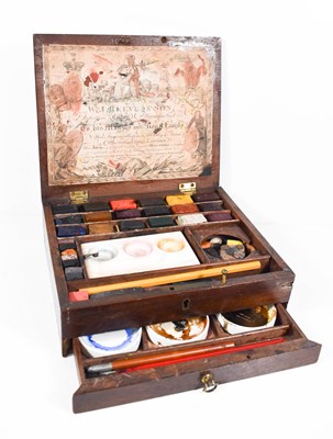 Lot 173 - A 19th century mahogany inlaid artist painting...