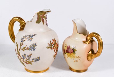 Lot 96 - Two Royal Worcester flat back jugs both...