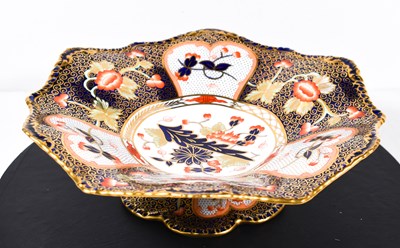 Lot 78 - A Royal Crown Derby pedestal dish in the Imari...