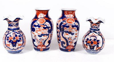 Lot 98 - A pair of Japanese Imari vases, c1910, of...