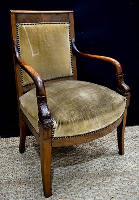 Lot 560 - A fine Regency Empire mahogany armchair 19th...