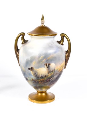 Lot 91 - A Royal Worcester vase twin handled, and cover...
