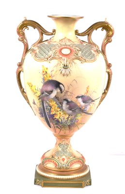 Lot 90 - A fine Royal Worcester vase by Charles Baldwin...