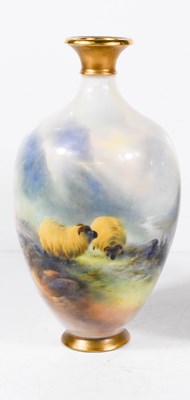 Lot 86 - A Royal Worcester by Harry Davis vase painted...