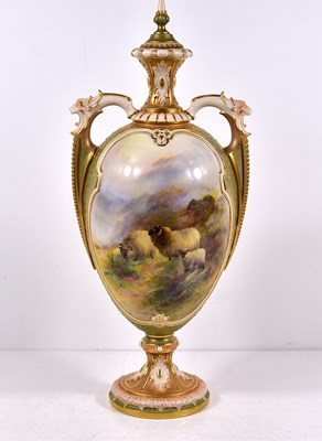 Lot 92 - A fine Royal Worcester vase and cover by Harry...