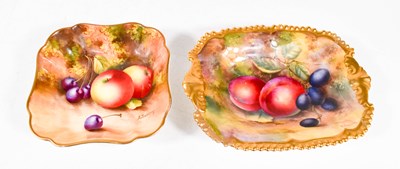 Lot 70 - Two pieces of Royal Worcester fruit painted...