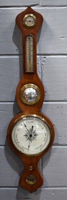 Lot 189 - A mahogany and brass wheel barometer, with...