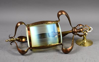 Lot 341 - An Art Nouveau copper repousse lantern with...