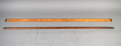 Lot 465 - Two antique wooden yard sticks, one by Rabone...