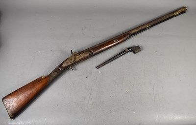 Lot 482 - A 19th century percussion rifle together with...