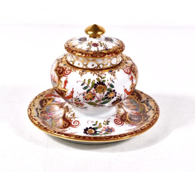 Lot 107 - A 19th century Augustus Rex porcelain inkwell,...