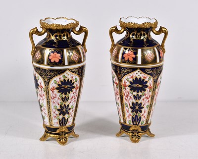 Lot 74 - A pair of Royal Crown Derby vases, pattern no....