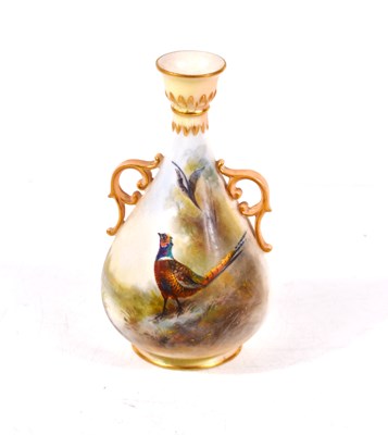 Lot 33 - A Royal Worcester JAS Stinton twin handled...