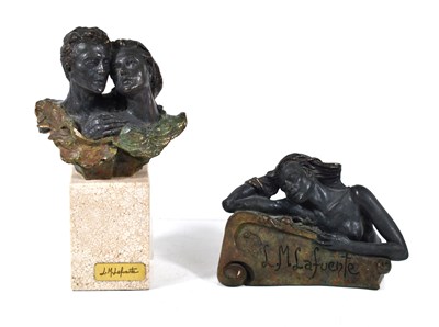 Lot 125 - Two LM Lafuente resin sculptures; Amor II,...