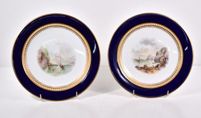 Lot 62 - A pair of 19th century porcelain plates, hand...
