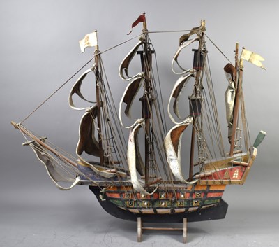 Lot 394 - A late 19th /early 20th century model galleon...