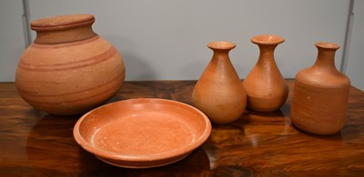 Lot 386 - A Roman 3rd century red pottery bowl, 20.5cm,...