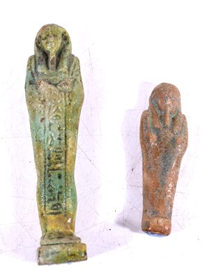 Lot 388 - An ancient Egyptian faience shabti figurine,...