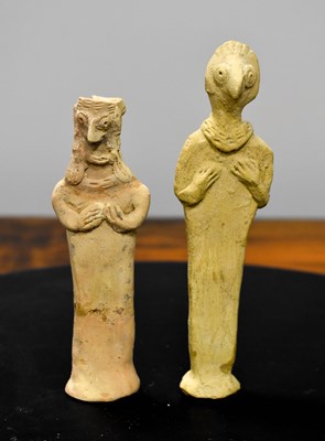 Lot 390 - Two Syro Hittite terracotta female idol...