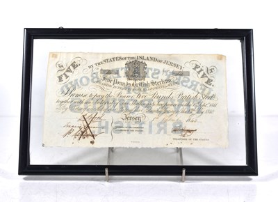 Lot 205 - The States of the Island of Jersey five pound...