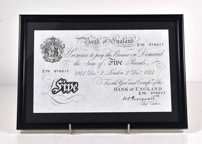 Lot 241 - A Bank of England "White Fiver" five pound...