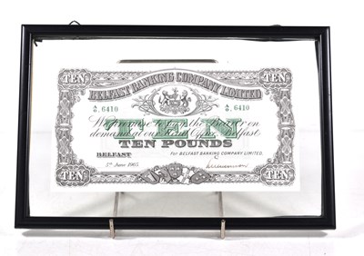 Lot 208 - A Belfast Banking Company Limited ten pound...