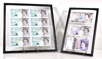 Lot 209 - An uncut sheet of eight Bank of England five...