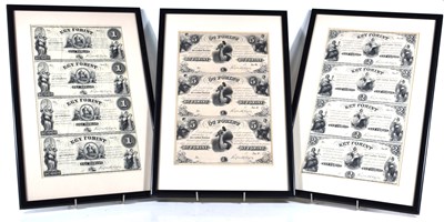 Lot 238 - Three uncut sheets of Hungarian Forint bank...