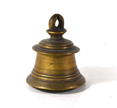 Lot 140 - An antique Indian bronze temple bell, 12.5cm...