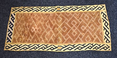 Lot 361 - An African Kuba textile panel made from raffia...