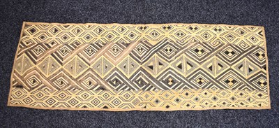 Lot 362 - An African Kuba cloth panel made from raffia...