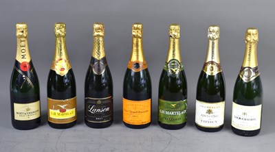 Lot 377 - Seven bottles of champagne to include G.H...