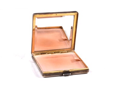 Lot 385 - A sterling silver powder compact of square...
